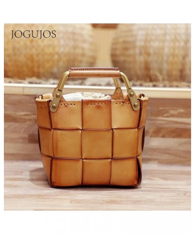 Bags Women New Retro Leather Handbags Multifunctional Portable Messenger Bag Hand-Woven Handbags 8786hongse $34.69 Shoulder Bags