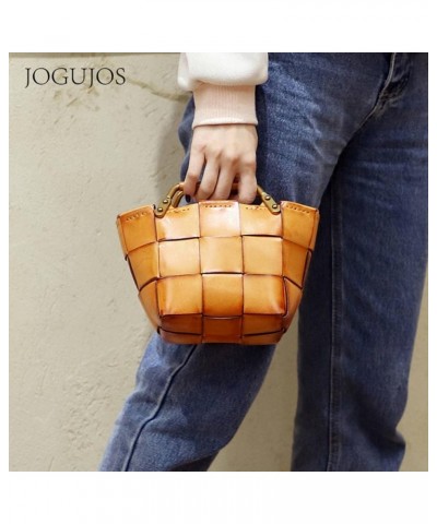 Bags Women New Retro Leather Handbags Multifunctional Portable Messenger Bag Hand-Woven Handbags 8786hongse $34.69 Shoulder Bags