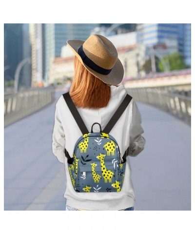 Funny Animal Giraffes Mini Backpack Purse for Women, Giraffes Small Fashion Daypack Lightweight, Cute Casual Travel Bag $15.1...