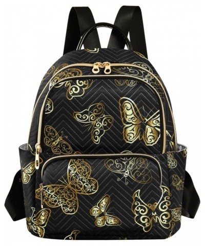 Women Backpack Golden Butterfly Gorgeous Anti-Theft Travel Backpack with Luggage Belt Lightweight Handbag Lady Purse Roomy Do...