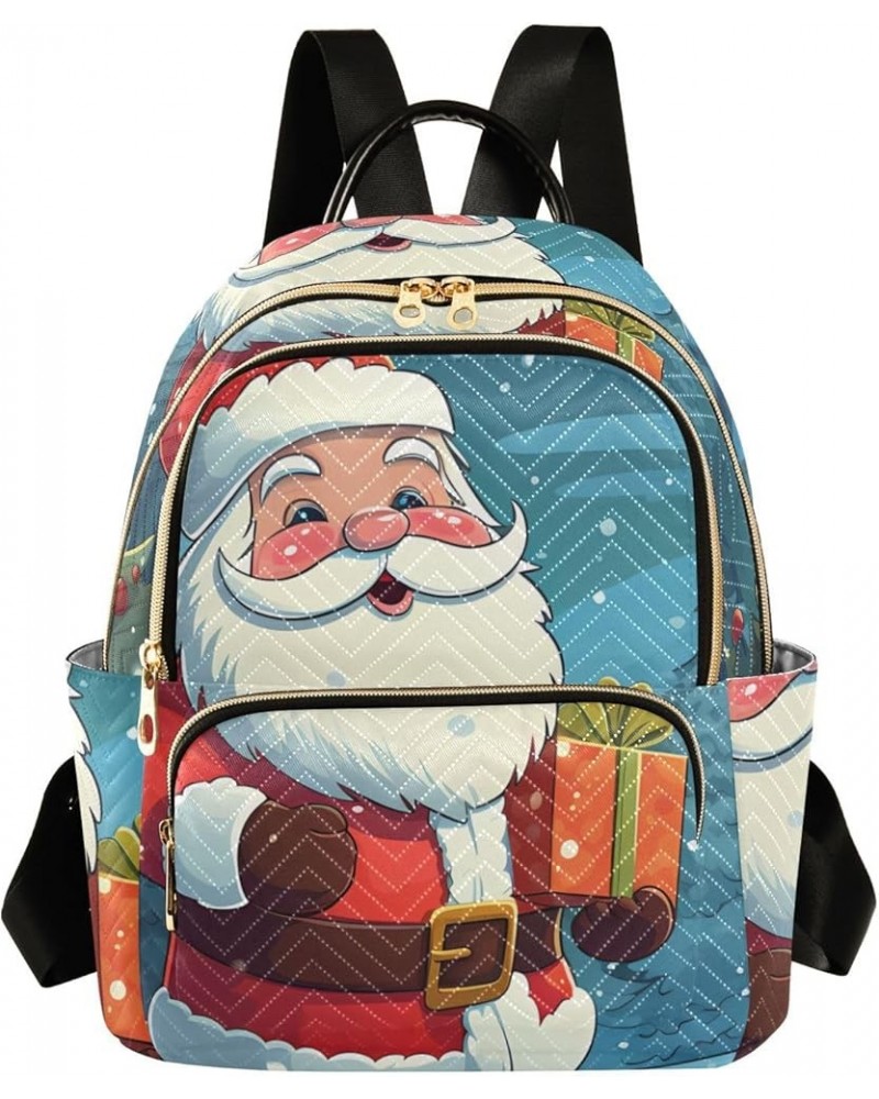 Santa Claus in The Snow Fashion Travel Backpack for Women Multi Pockets Lightweight Purse for Women-M Multicolor Medium $16.1...