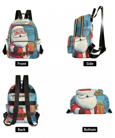 Santa Claus in The Snow Fashion Travel Backpack for Women Multi Pockets Lightweight Purse for Women-M Multicolor Medium $16.1...