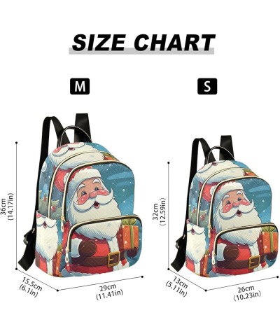 Santa Claus in The Snow Fashion Travel Backpack for Women Multi Pockets Lightweight Purse for Women-M Multicolor Medium $16.1...