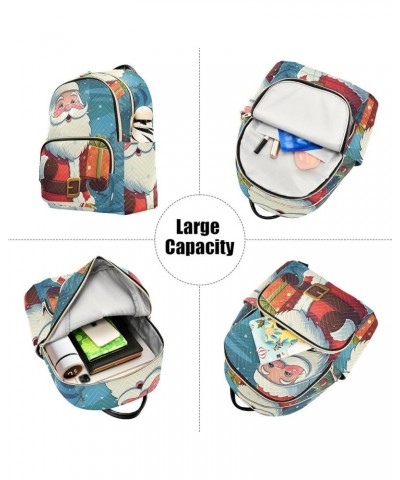 Santa Claus in The Snow Fashion Travel Backpack for Women Multi Pockets Lightweight Purse for Women-M Multicolor Medium $16.1...