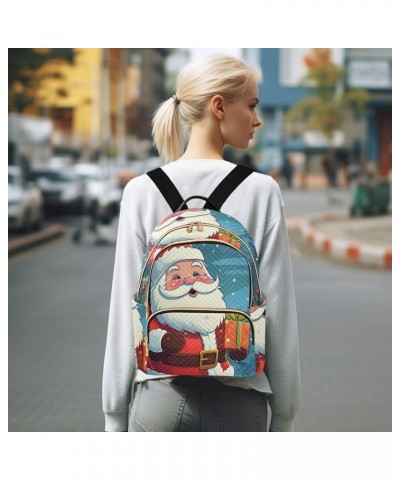 Santa Claus in The Snow Fashion Travel Backpack for Women Multi Pockets Lightweight Purse for Women-M Multicolor Medium $16.1...