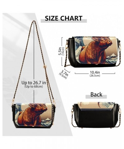 Crossbody Bags for Women Trendy Women's Black Shoulder Bag Small PU Leather Flap Cross Body Bag Handbags Pattern12 $23.77 Cro...