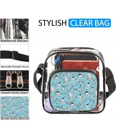 Monsters Float Stadium-Approved Clear Crossbody Bag with Colorful Print Design Mushroom Thief $13.91 Crossbody Bags