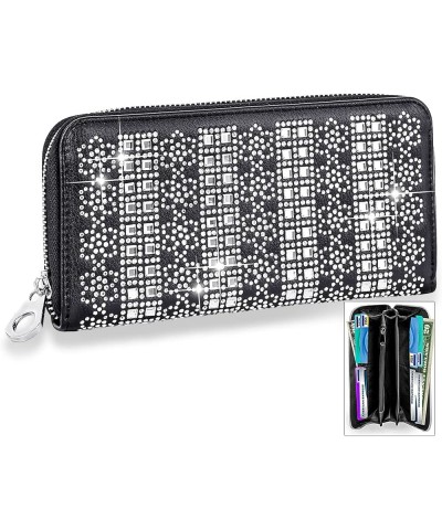 Bling Rhinestone Multi Design Accordion Wallets for Women Purse (7381-Black) 7381-Black $16.82 Wallets