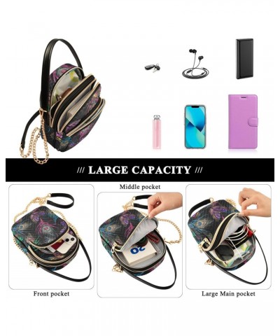 Small Crossbody Bags for Women Trendy Peacock Feathers Flying Butterflies Tropical Birds Travel Sling Bag Women's Crossbody H...