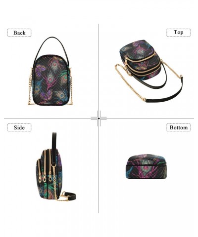 Small Crossbody Bags for Women Trendy Peacock Feathers Flying Butterflies Tropical Birds Travel Sling Bag Women's Crossbody H...