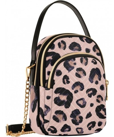 Small Crossbody Bags for Women Trendy Pink Leopard Print Travel Sling Bag Women's Crossbody Handbags Satchel Bags $10.40 Satc...