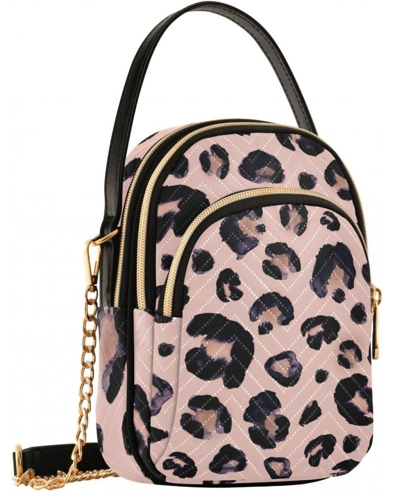 Small Crossbody Bags for Women Trendy Pink Leopard Print Travel Sling Bag Women's Crossbody Handbags Satchel Bags $10.40 Satc...