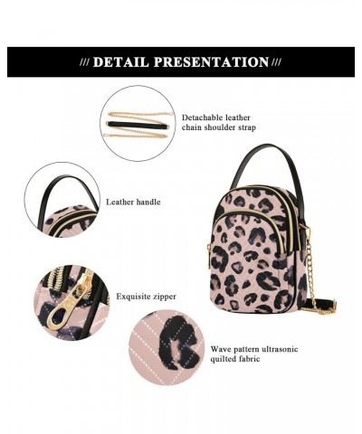 Small Crossbody Bags for Women Trendy Pink Leopard Print Travel Sling Bag Women's Crossbody Handbags Satchel Bags $10.40 Satc...