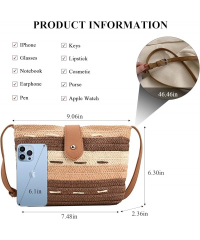 Straw Crossbody Bags for Women, Summer Straw Purse and Handbags Hand Woven Shoulder Clutch Bag for Vacation Khaki $10.49 Shou...