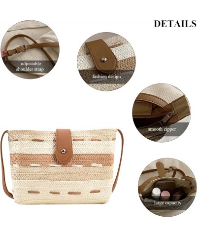 Straw Crossbody Bags for Women, Summer Straw Purse and Handbags Hand Woven Shoulder Clutch Bag for Vacation Khaki $10.49 Shou...