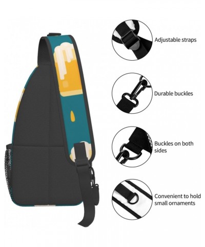 Cross Shoulder Bag Big Beer Chest Pack Adjustable Strap Casual Sling Daypack For Men Women $16.35 Crossbody Bags