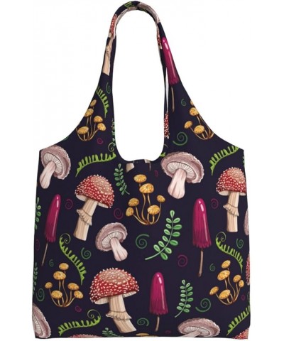 Mushrooms Single Shoulder Commuter Canvas Tote Bags For Women And Men Mushrooms 35 $11.65 Totes