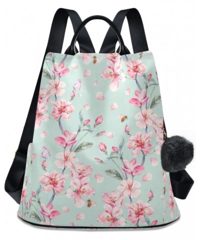 Pink Flowers Backpack Purse for Women Anti-theft Backpack Purse Travel Daypack $17.60 Backpacks