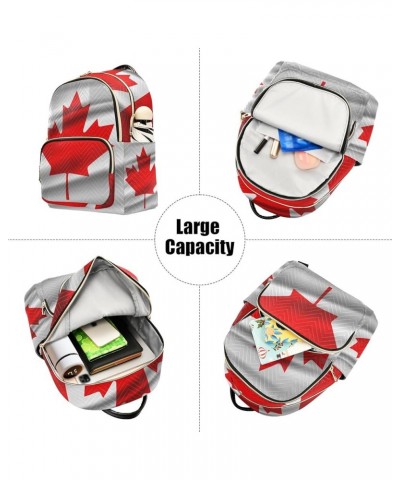 Cute Frog Cartoon Womens Backpack Purse Quilted Quilted Travel Bag Canada Flag Satin Pattern Medium $15.98 Backpacks