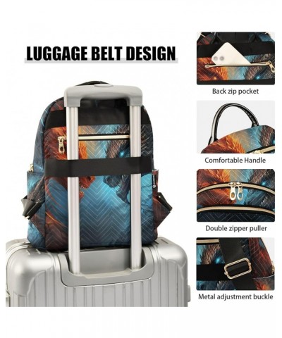 Mini Backpack Purse for Women, Blue Red Fire Dragons 5 Travel Bag Casual Daypack Shoulder Bag Small $14.40 Backpacks