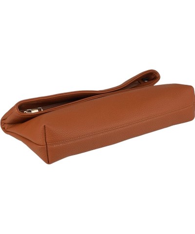 Faux Leather Oversize Foldover Clutch Tan $18.04 Clutches