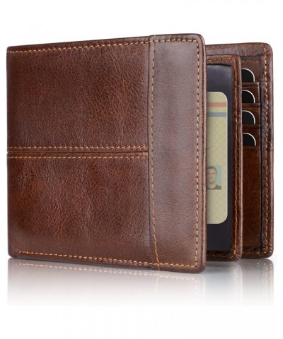 Mens Wallet RFID Genuine Leather Bifold Wallets For Men, ID Window 16 Card Holders Gift Box $26.50 Wallets