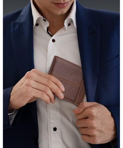 Mens Wallet RFID Genuine Leather Bifold Wallets For Men, ID Window 16 Card Holders Gift Box $26.50 Wallets