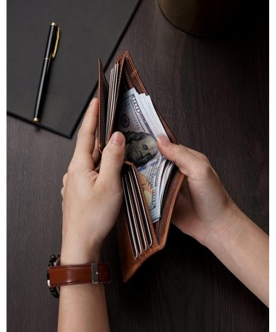 Mens Wallet RFID Genuine Leather Bifold Wallets For Men, ID Window 16 Card Holders Gift Box $26.50 Wallets