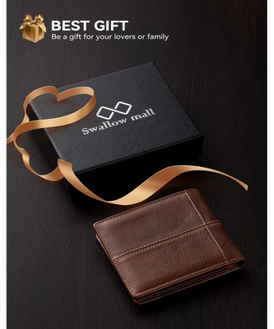 Mens Wallet RFID Genuine Leather Bifold Wallets For Men, ID Window 16 Card Holders Gift Box $26.50 Wallets