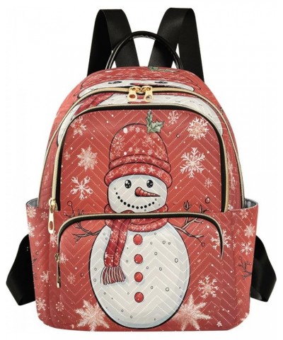 Cute Snowman Snowflake Winter Snow Xmas Women Backpack Purse Ladies Fashion Shoulder Bag Daypack Travel Bag 10L Small $20.99 ...