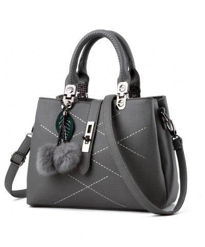 Women's Handbags Shoulder Bag Purse with Cross Body Strap, GREY $46.10 Satchels