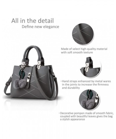 Women's Handbags Shoulder Bag Purse with Cross Body Strap, GREY $46.10 Satchels