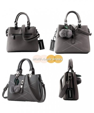 Women's Handbags Shoulder Bag Purse with Cross Body Strap, GREY $46.10 Satchels