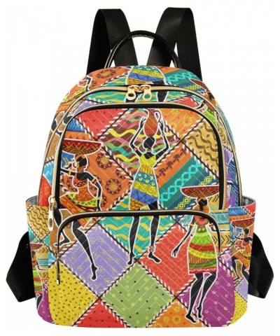 Dancing African Woman Ethnic Backpack for Women Shoulder Bag Lightweight Mini Backpack Casual Daypack Back Pack for Travel Sm...