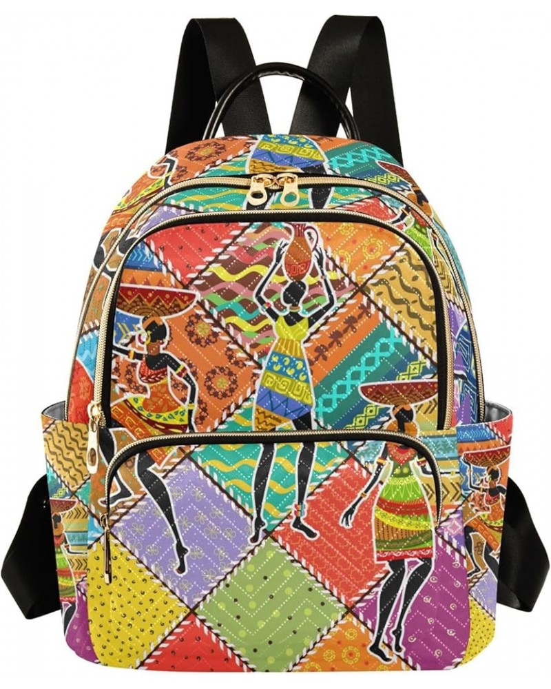 Dancing African Woman Ethnic Backpack for Women Shoulder Bag Lightweight Mini Backpack Casual Daypack Back Pack for Travel Sm...