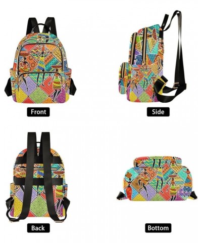 Dancing African Woman Ethnic Backpack for Women Shoulder Bag Lightweight Mini Backpack Casual Daypack Back Pack for Travel Sm...