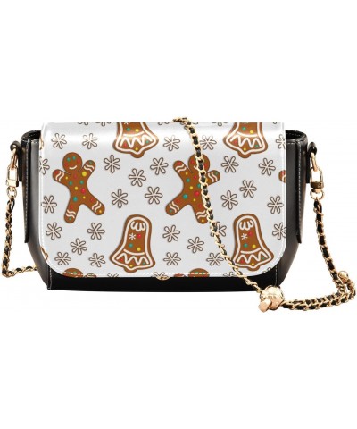 Christmas Gingerman and Bell Shoulder Bag Crossbody Womens Mini Shoulder Bag with Adjustable Strap Small Purse $21.19 Crossbo...