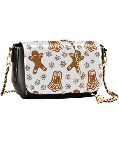 Christmas Gingerman and Bell Shoulder Bag Crossbody Womens Mini Shoulder Bag with Adjustable Strap Small Purse $21.19 Crossbo...