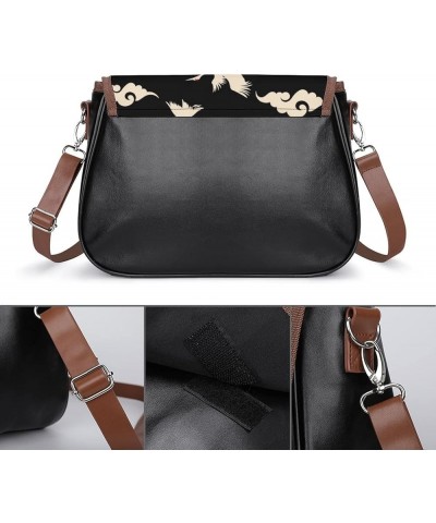 Leather Hobo Bags Women's Crossbody Shoulder Bag Classic City Top Handle Satchels Leaf Snail Color2 $24.15 Hobo Bags