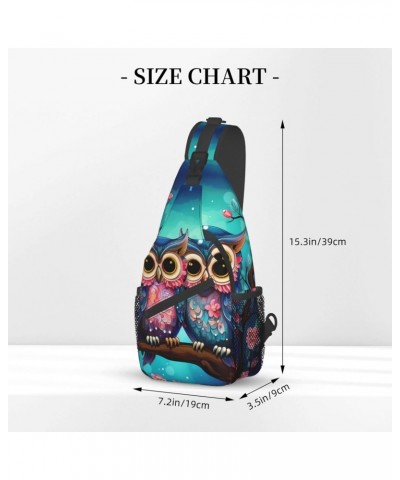 Cute Owl Rose Sling Bag for Women Men, Flower Bird Crossbody Sling Backpack, Shoulder Chest Pack for Travel Casual Hiking $16...