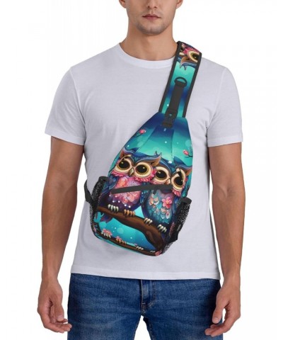 Cute Owl Rose Sling Bag for Women Men, Flower Bird Crossbody Sling Backpack, Shoulder Chest Pack for Travel Casual Hiking $16...