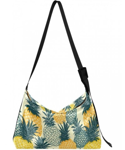 Yellow Pineapples Fruit Hobo Bags for Women Handbag Shoulder Bag Purses Leather Crossbody Bag for Work GiftsTravel $16.50 Hob...