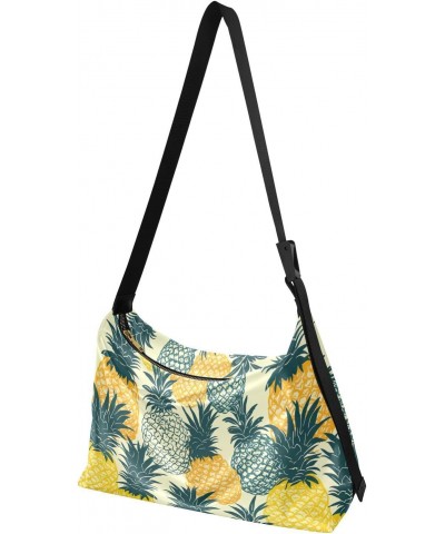 Yellow Pineapples Fruit Hobo Bags for Women Handbag Shoulder Bag Purses Leather Crossbody Bag for Work GiftsTravel $16.50 Hob...