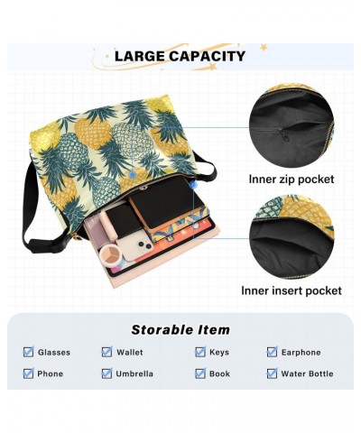 Yellow Pineapples Fruit Hobo Bags for Women Handbag Shoulder Bag Purses Leather Crossbody Bag for Work GiftsTravel $16.50 Hob...